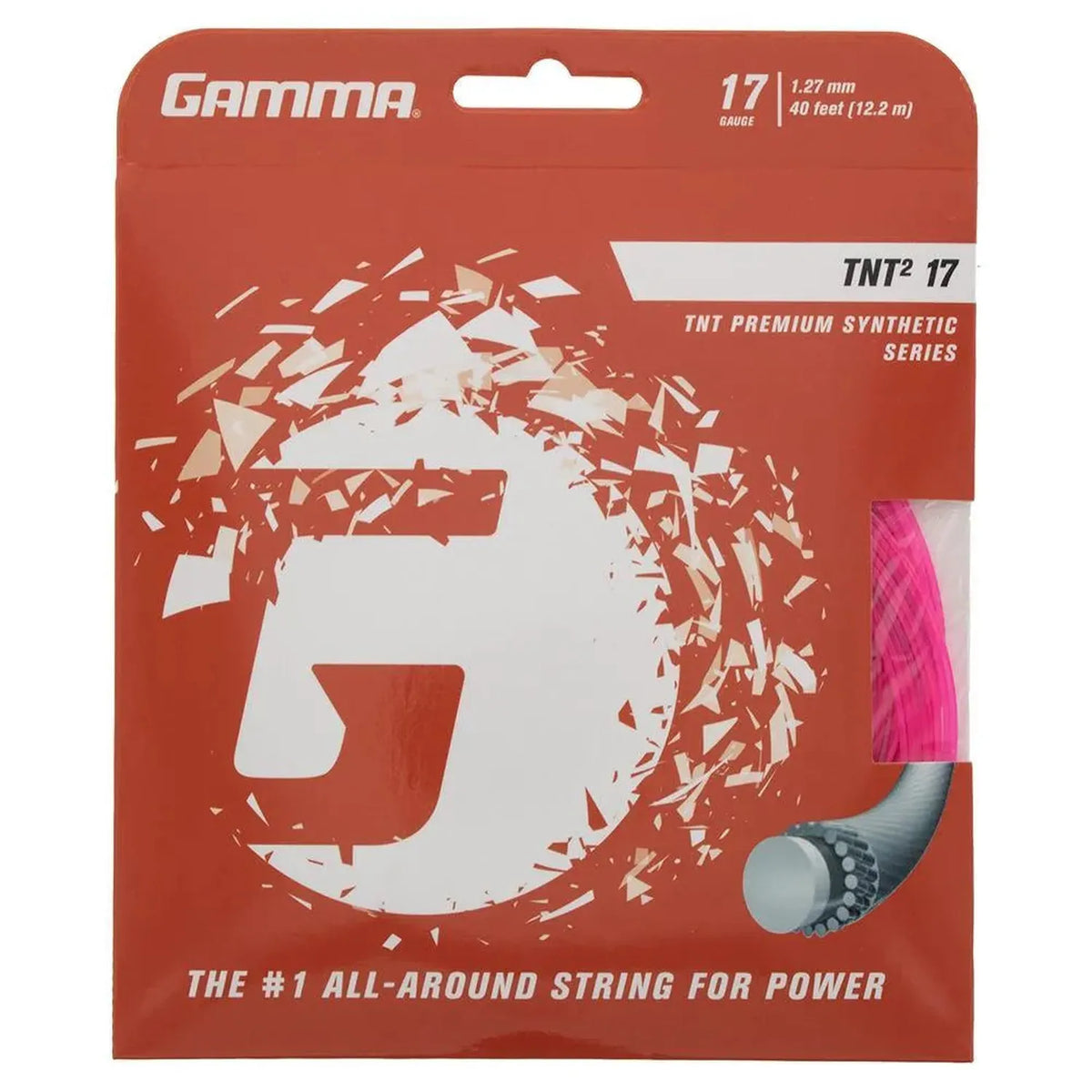 TNT2 17G Tennis String-Strings-Gamma-84025-PINK-L-Tennis Express