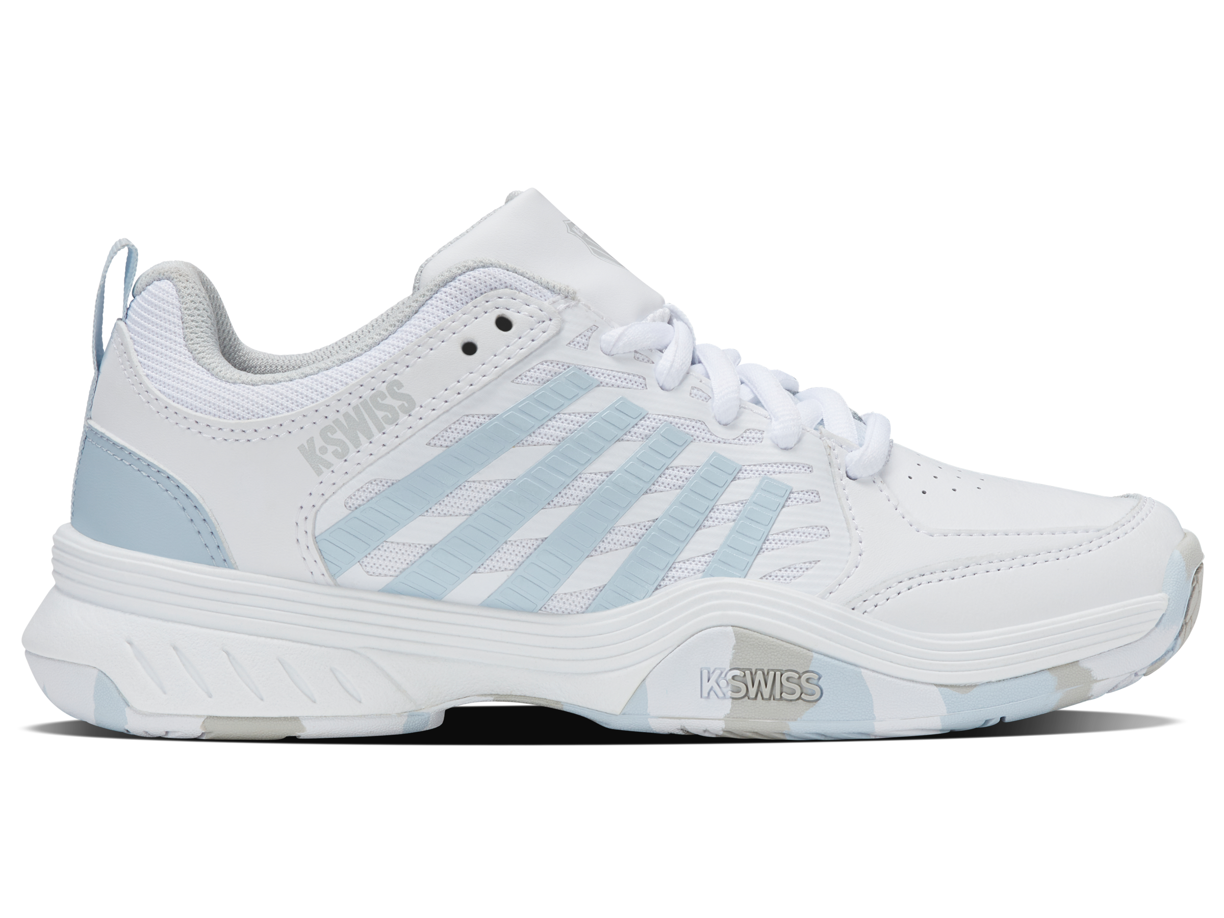 K-Swiss Big Kids' Shoes Court Express 2 | White/Ballad Blue/Dawn Blue