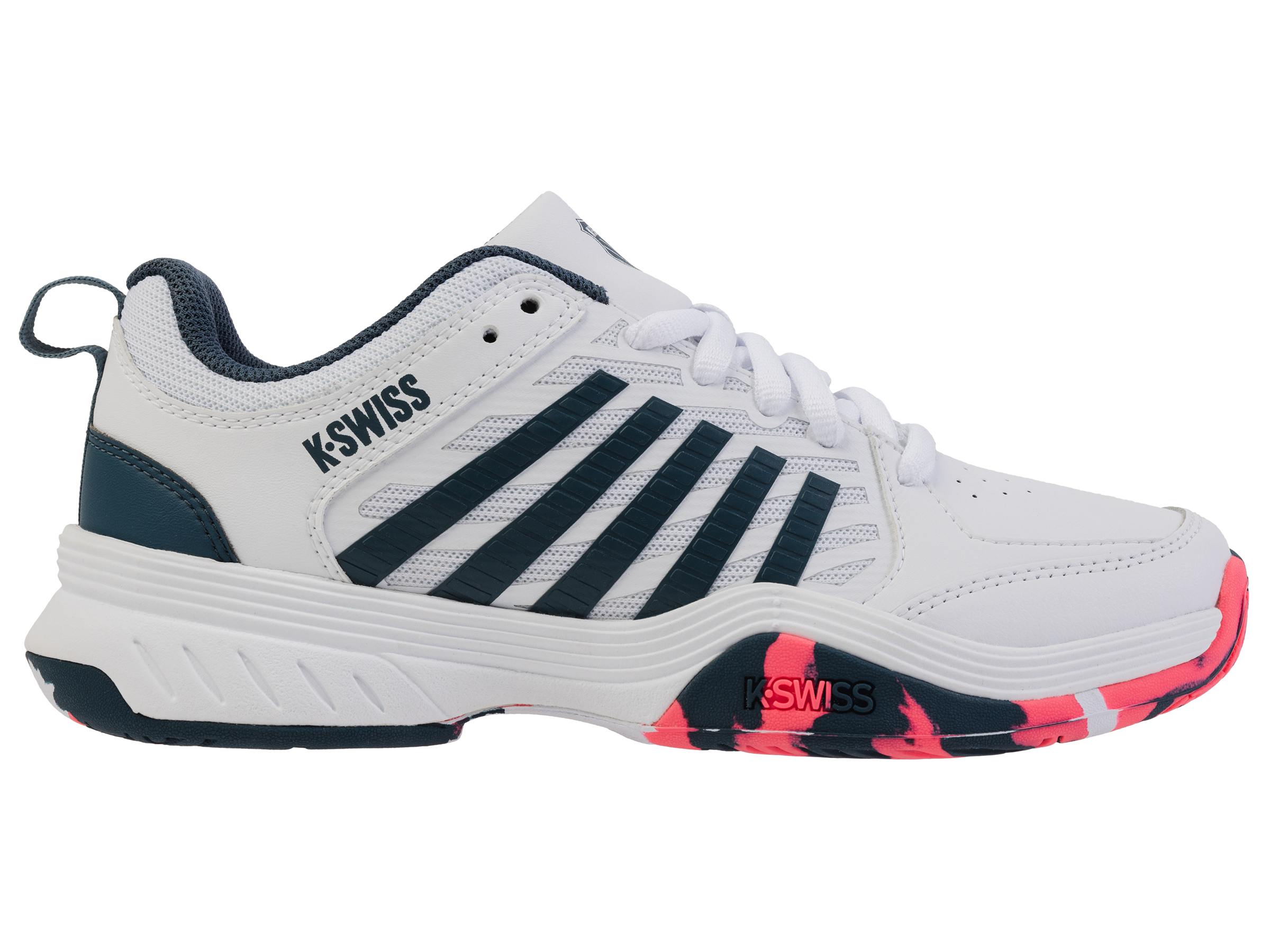 K-Swiss Big Kids' Shoes Court Express 2 | White/Stargazer/Neon Blaze