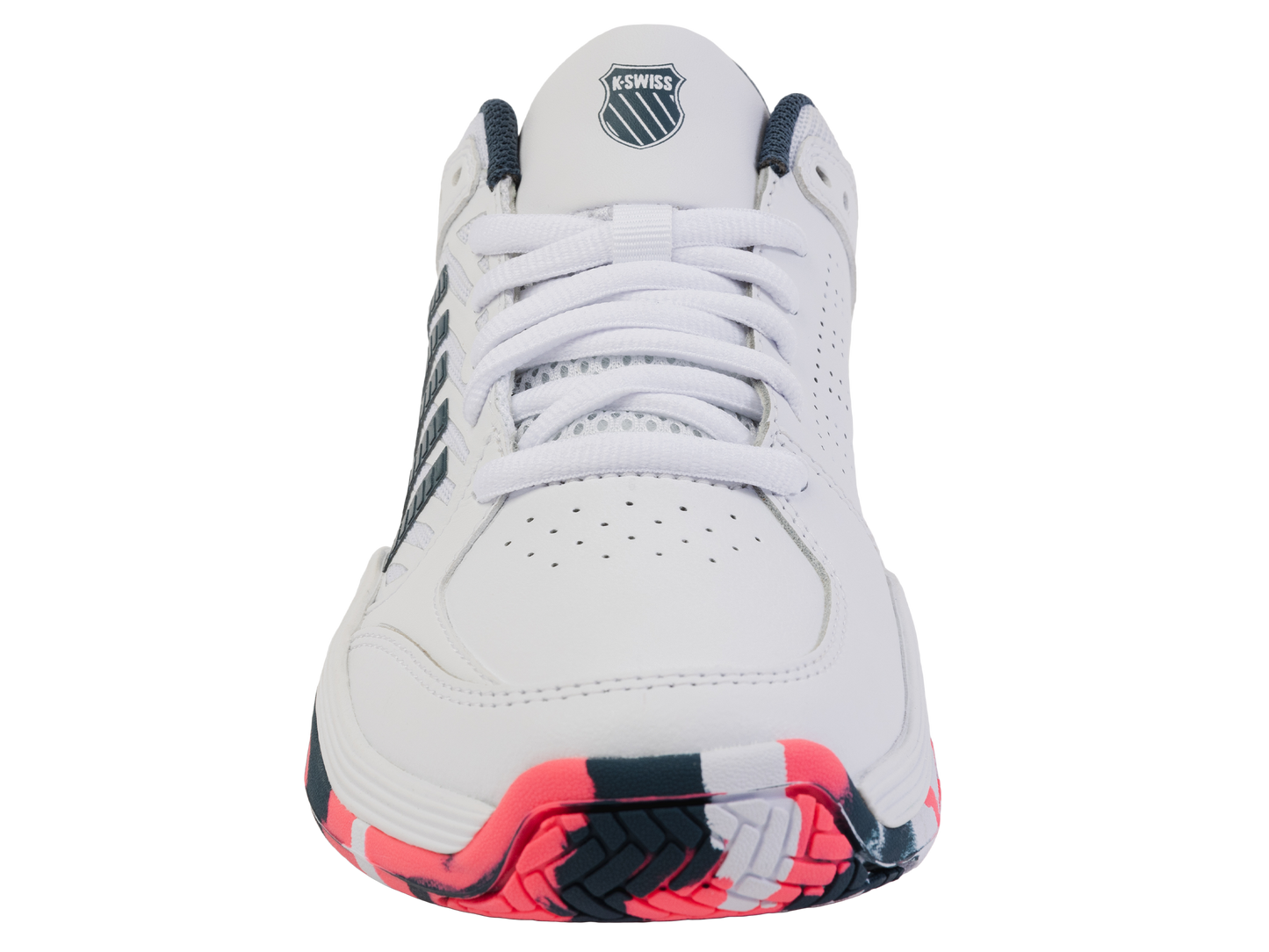 K-Swiss Big Kids' Shoes Court Express 2 | White/Stargazer/Neon Blaze