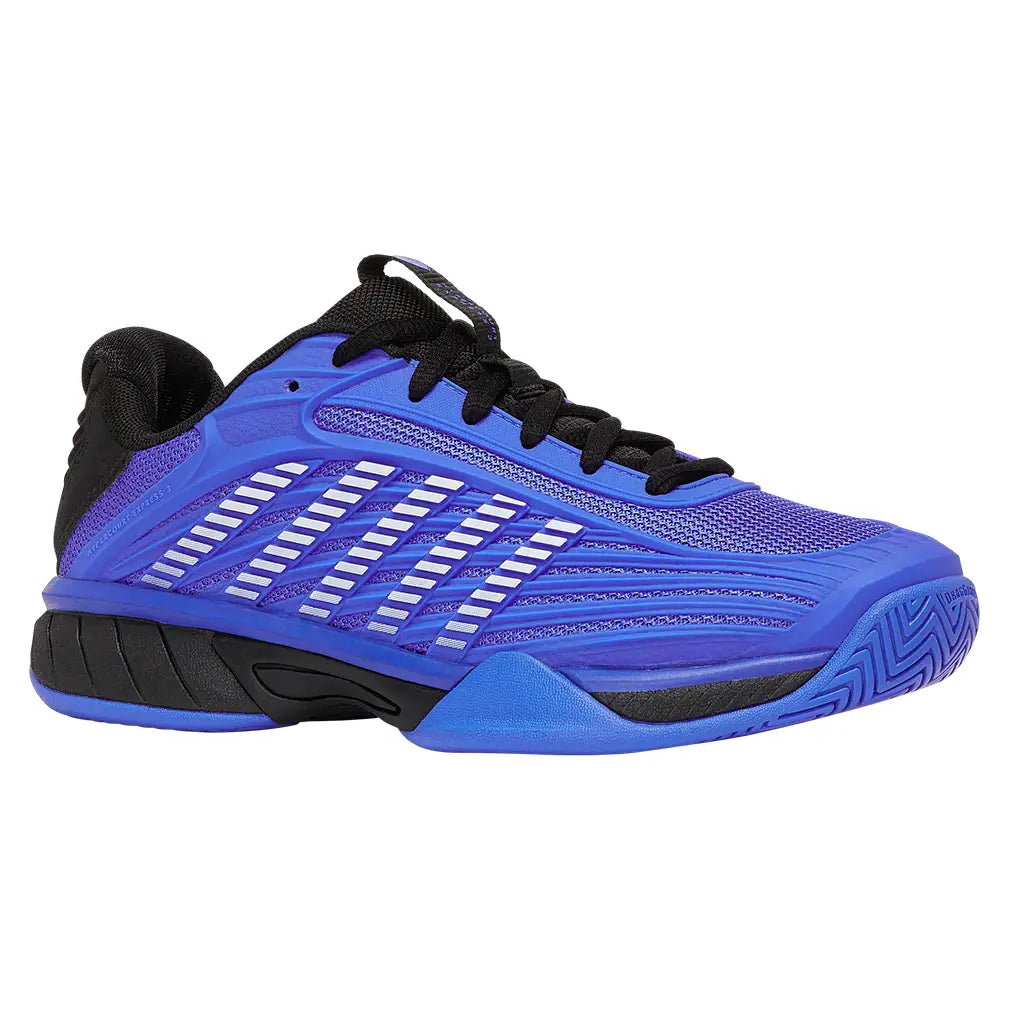 Juniors' Hypercourt Express 3 Tennis Shoes Dazzling Blue and Black-Footwear-K-Swiss-84603-416S26-y-Tennis Express