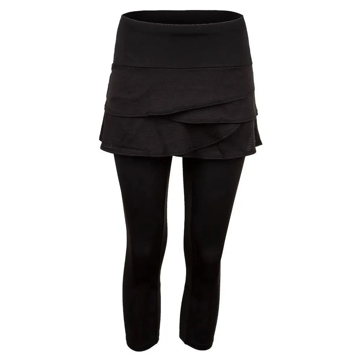 Women's Scallop Tennis Capri-Apparel-Lucky In Love-85341-001_BLACK-L-Tennis Express