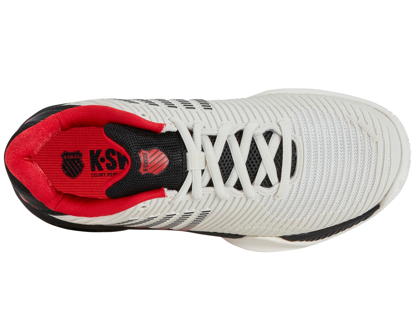 K-Swiss Big Kids' Shoes Hypercourt Express 2 | Bright White/Stretch Limo/High Risk Red