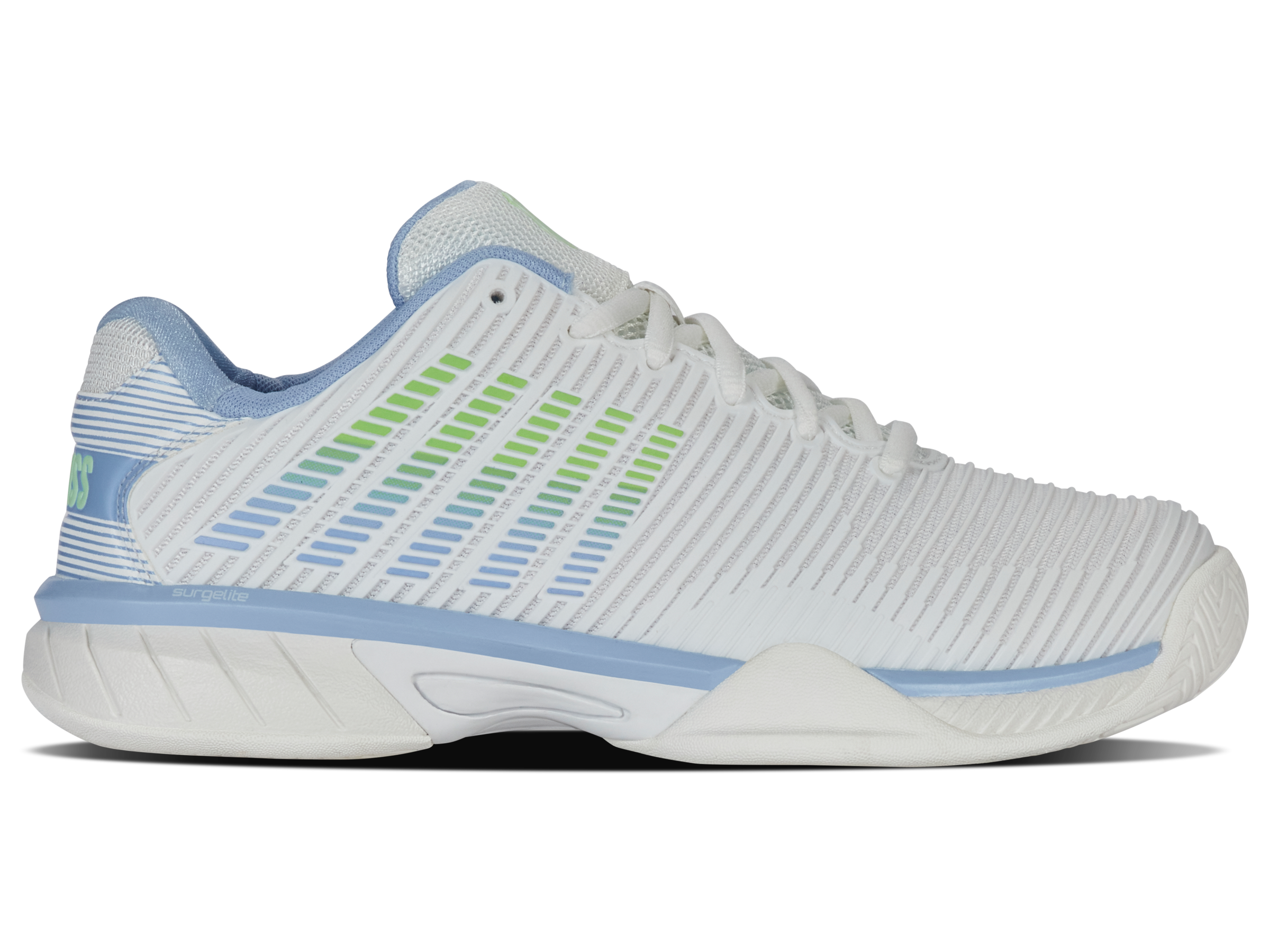 K-Swiss Big Kids' Shoes Hypercourt Express 2 | Lucent White/Dutch Canal/Paradise Green