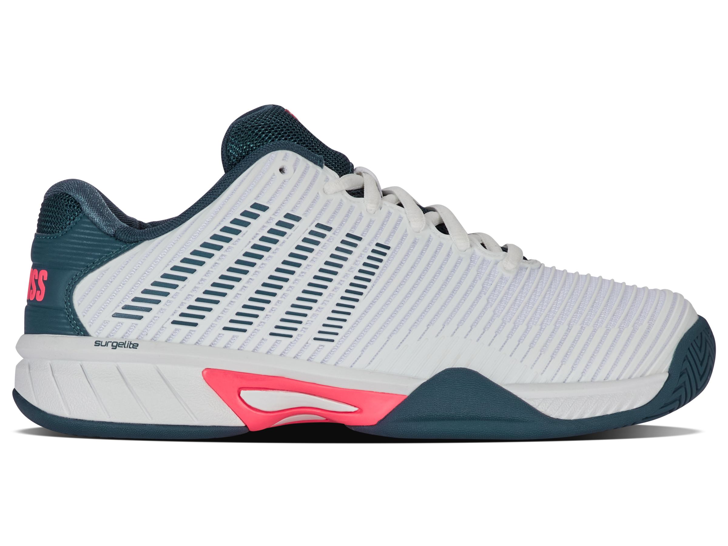 K-Swiss Junior Shoes Hypercourt Express 2 | White/Stargazer/Neon Blaze