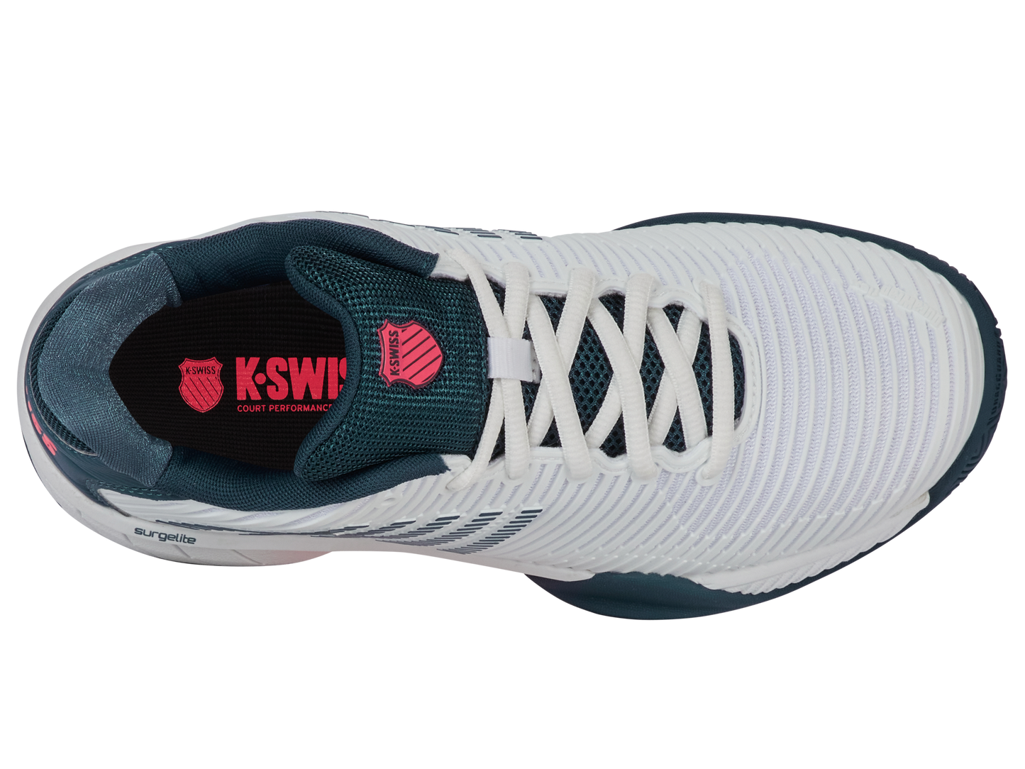 K-Swiss Junior Shoes Hypercourt Express 2 | White/Stargazer/Neon Blaze