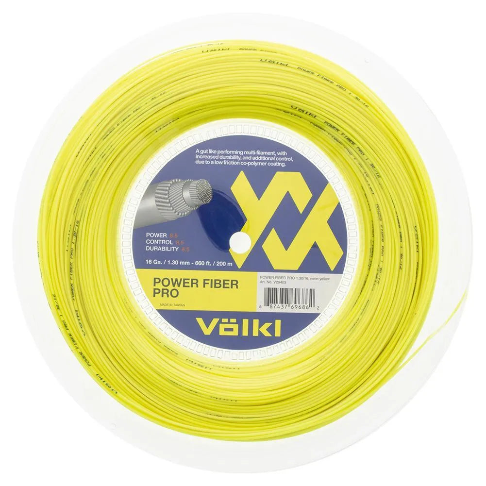 Power Fiber Pro Neon Yellow Tennis String Reel-Strings-Volkl-87369-DEFAULT-L-Tennis Express