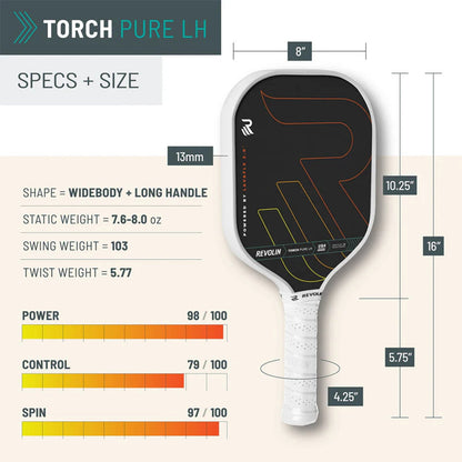 Revolin Sports Pickleball Torch Pure LH Pickleball Paddle