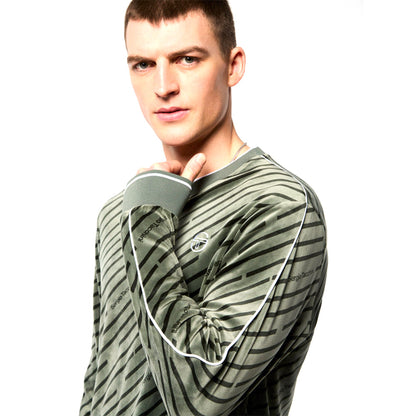Sergio Tacchini Obliquo Velour Crewneck | Agave Green