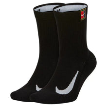 Court Multiplier Max Crew Tennis Socks (2 Pairs)-Socks-Nike-90380-010_BLACK-L-Tennis Express