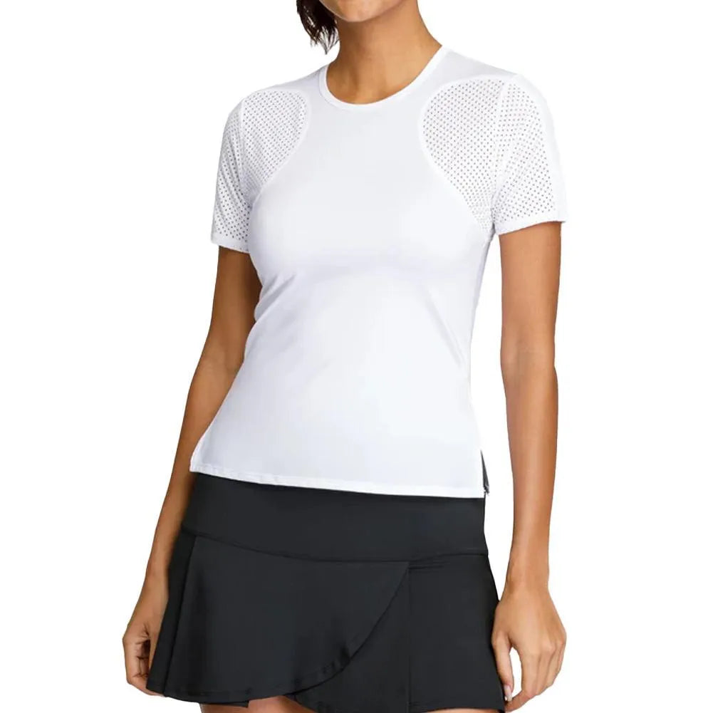 Women's Katy Short Sleeve Tennis Top-Apparel-Tail-91503-120X_CHALK-L-Tennis Express