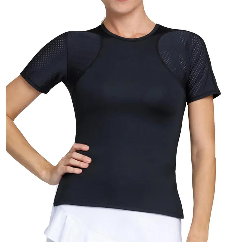Women's Katy Short Sleeve Tennis Top-Apparel-Tail-91503-900X_ONYX-L-Tennis Express