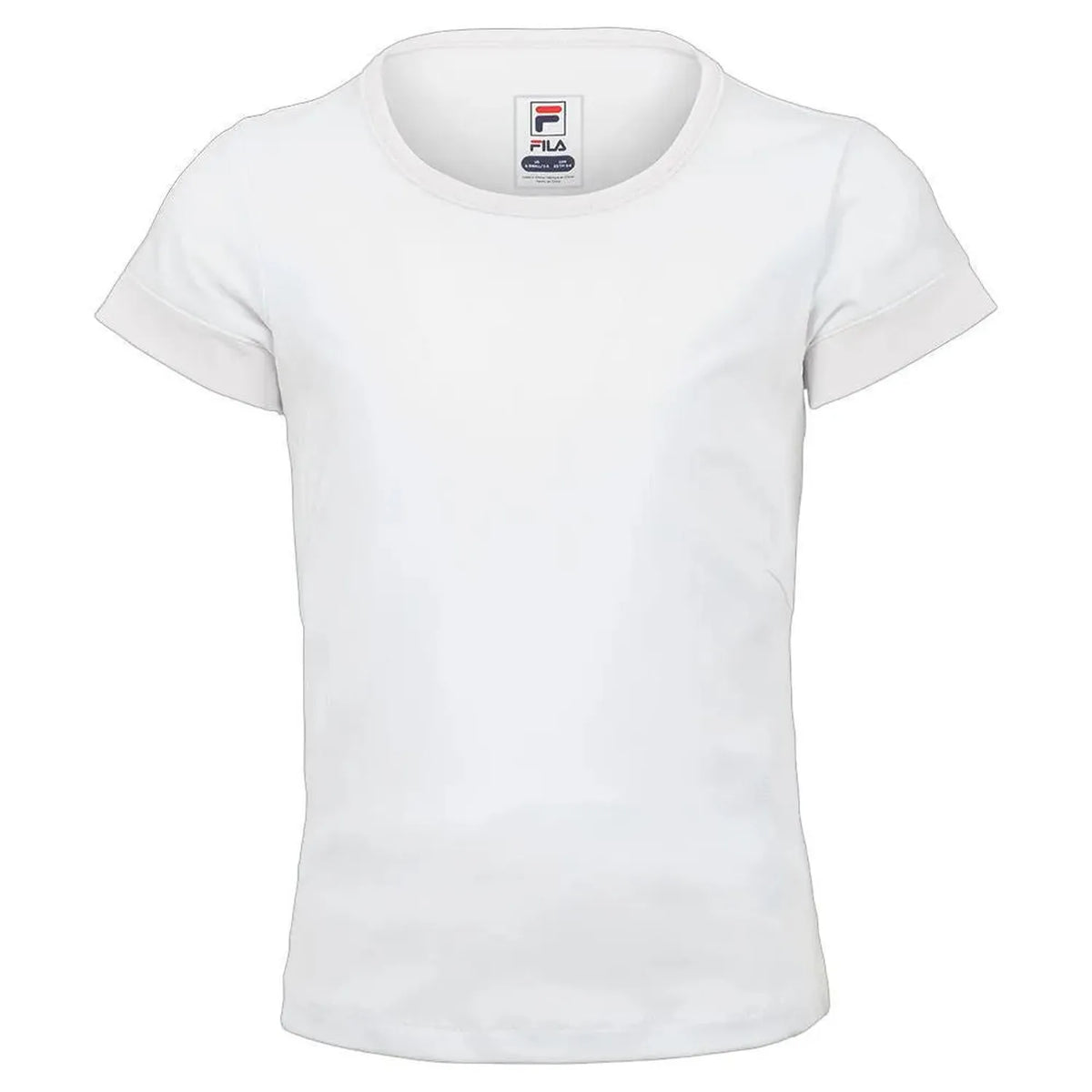 Girls' Short Sleeve Tennis Crew-Apparel-Fila-92161-100_WHITE-L-Tennis Express