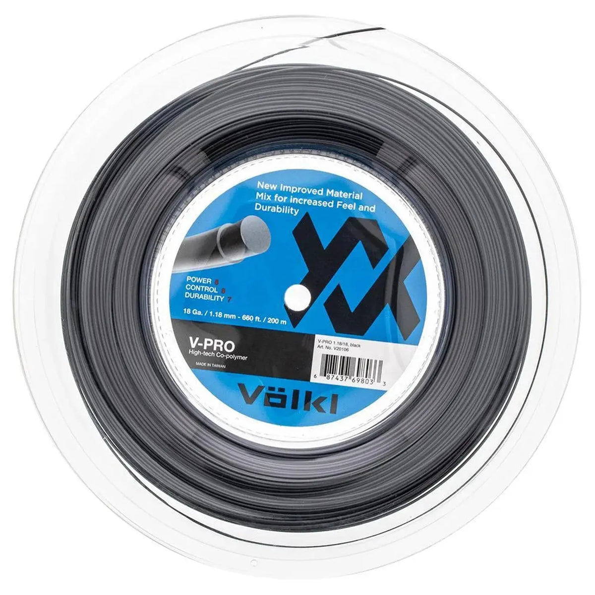 V-Pro Tennis String Reel Black-Strings-Volkl-92965-DEFAULT-L-Tennis Express