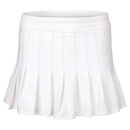 Women's Long Retro Pleated Tennis Skort-Apparel-Lucky In Love-93195-110_WHITE-L-Tennis Express