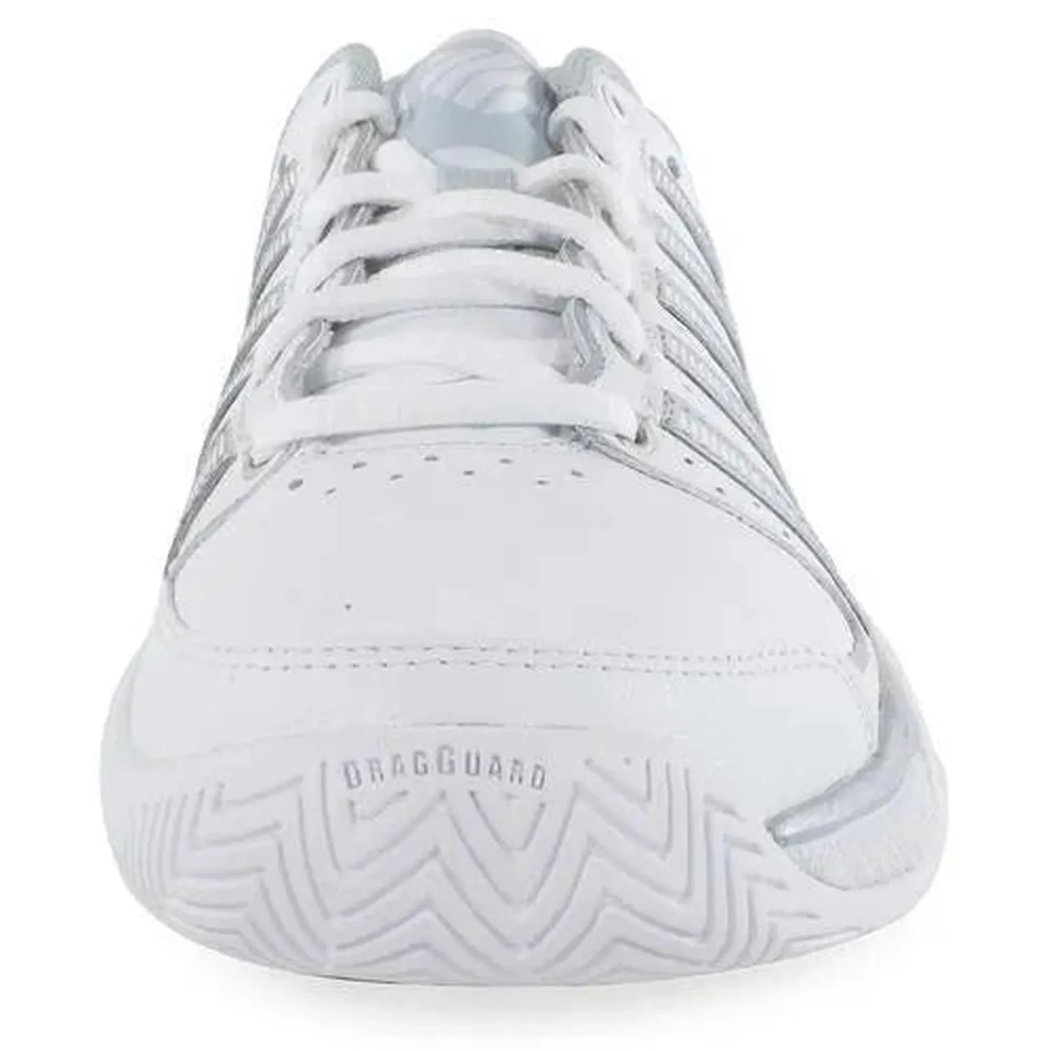 Women's HyperCourt Express Leather Tennis Shoes White and Silver-Footwear-K-Swiss-93379-107-1-2-[Sku]-Tennis Express