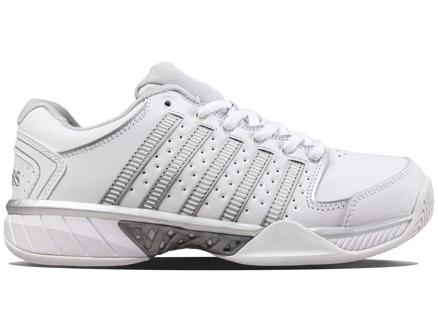 K-Swiss Women's Shoes Womens Hypercourt Express Leather | White/Silver/Glacier Gray