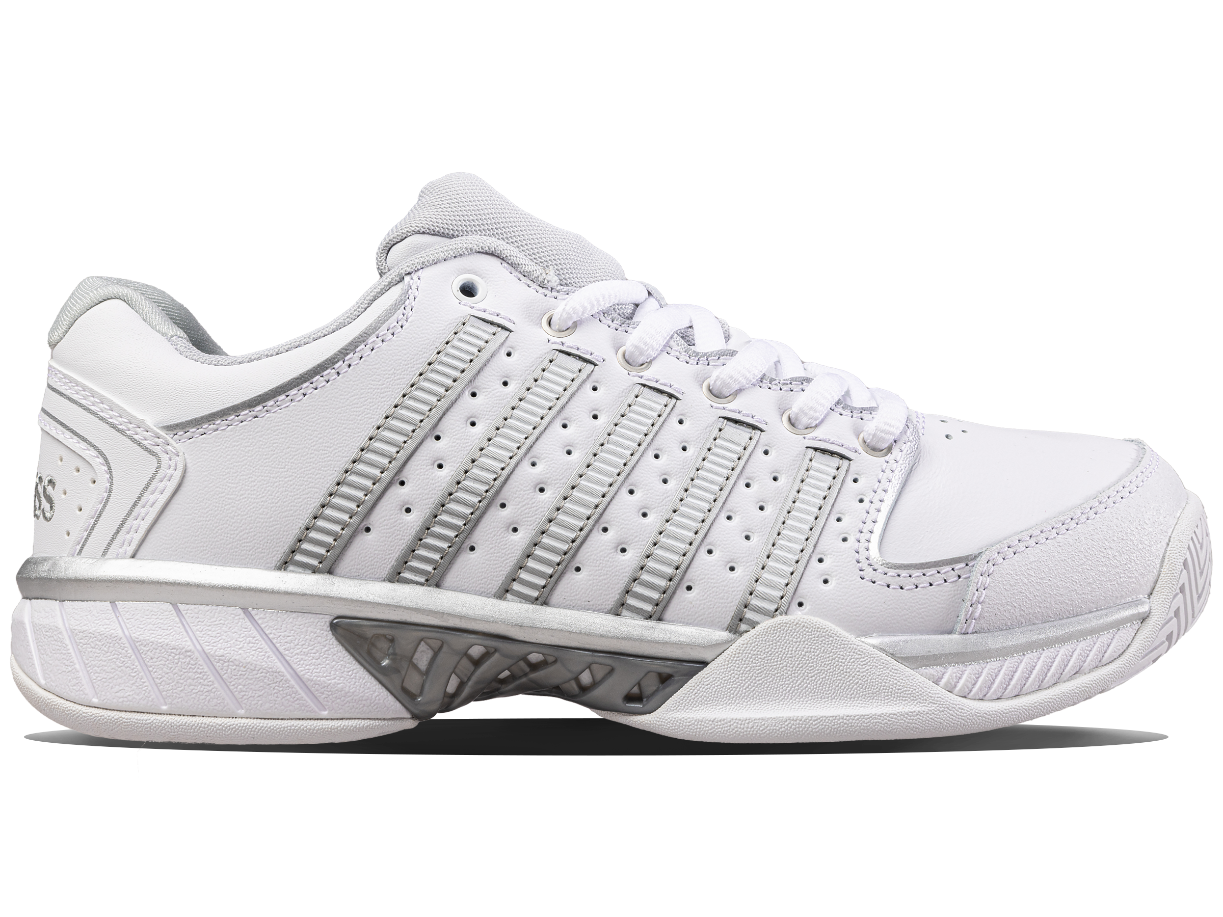 K-Swiss Women's Shoes Womens Hypercourt Express Leather | White/Silver/Glacier Gray