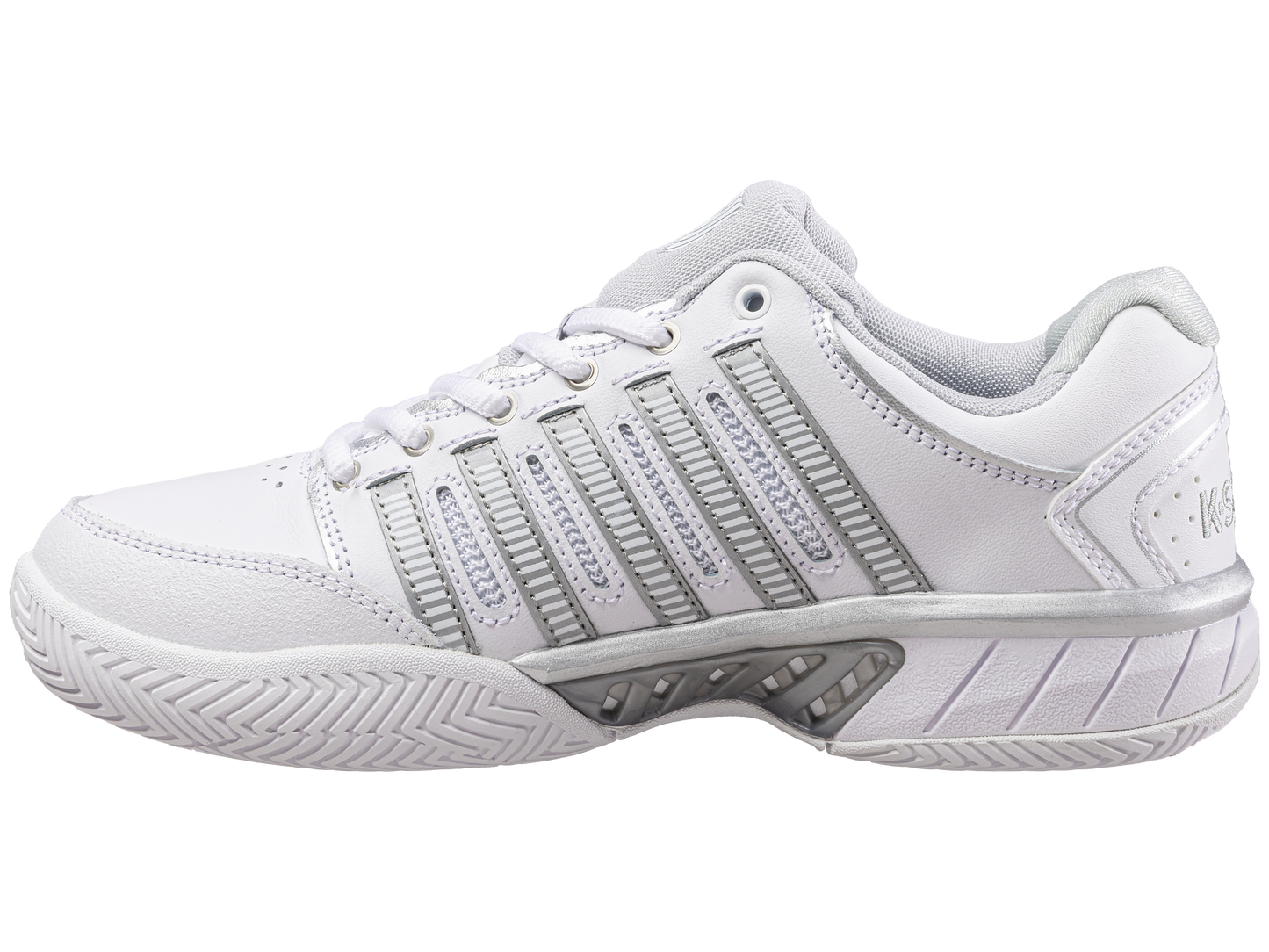 K-Swiss Women's Shoes Womens Hypercourt Express Leather | White/Silver/Glacier Gray