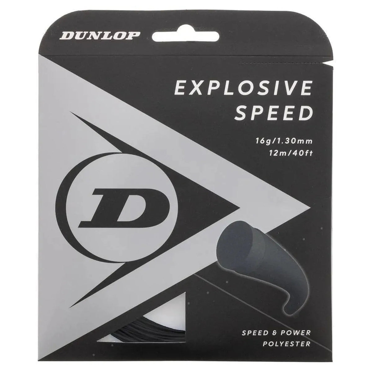 Explosive Speed Black 16G Tennis String-Strings-Dunlop-93438-DEFAULT-L-Tennis Express