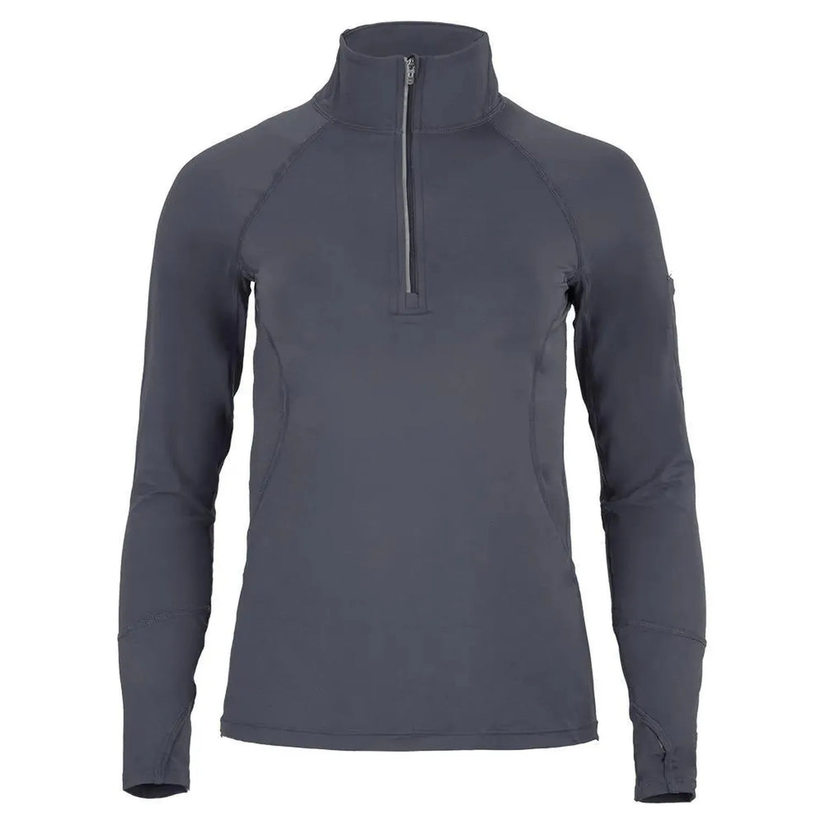 Women's Mock Zip Tennis Top-Apparel-BloqUV-94389-SMOKE-L-Tennis Express