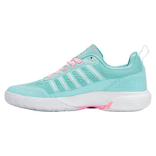 Women's Ultra Court Padel Shoes Soft Neon Blue and White