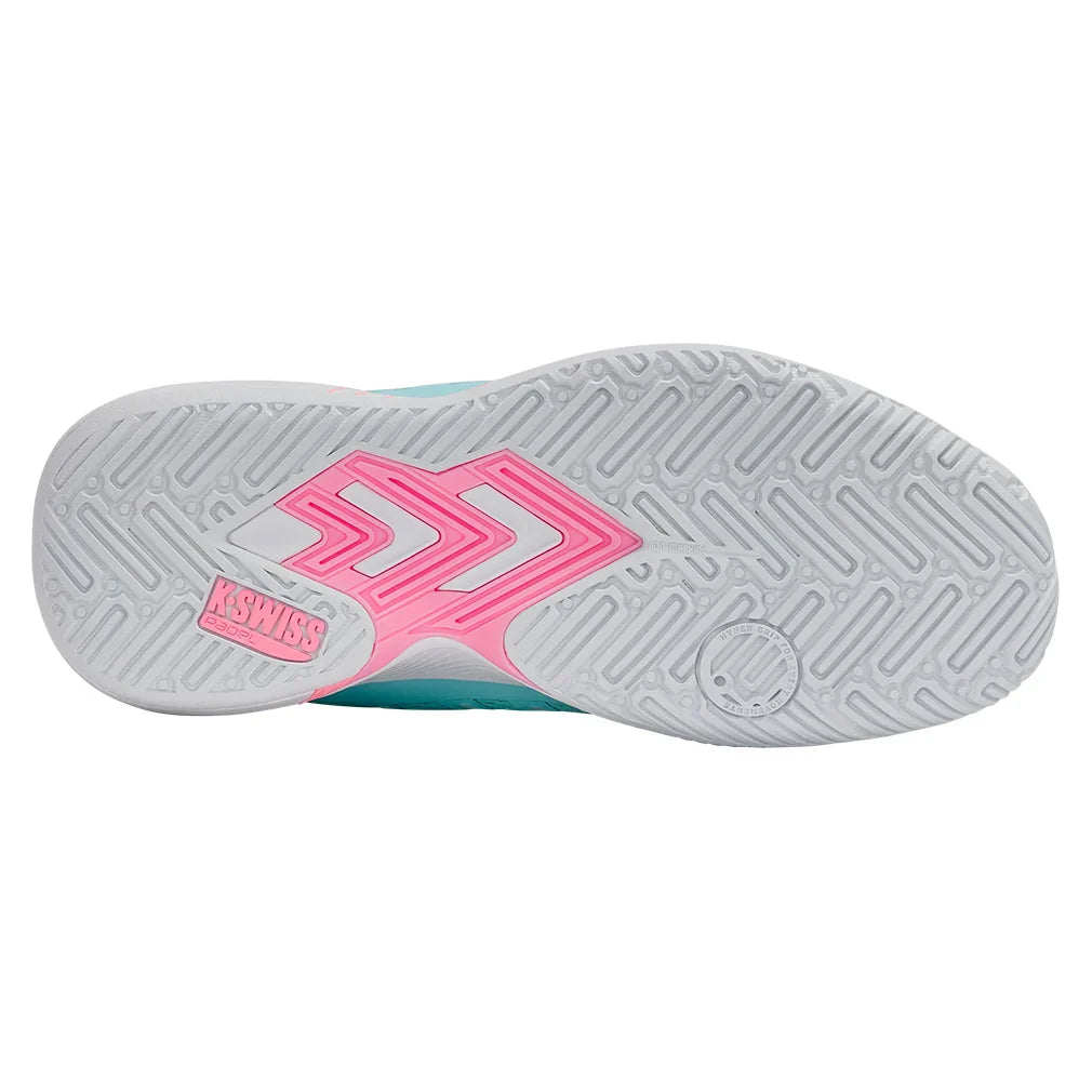 Women's Ultra Court Padel Shoes Soft Neon Blue and White