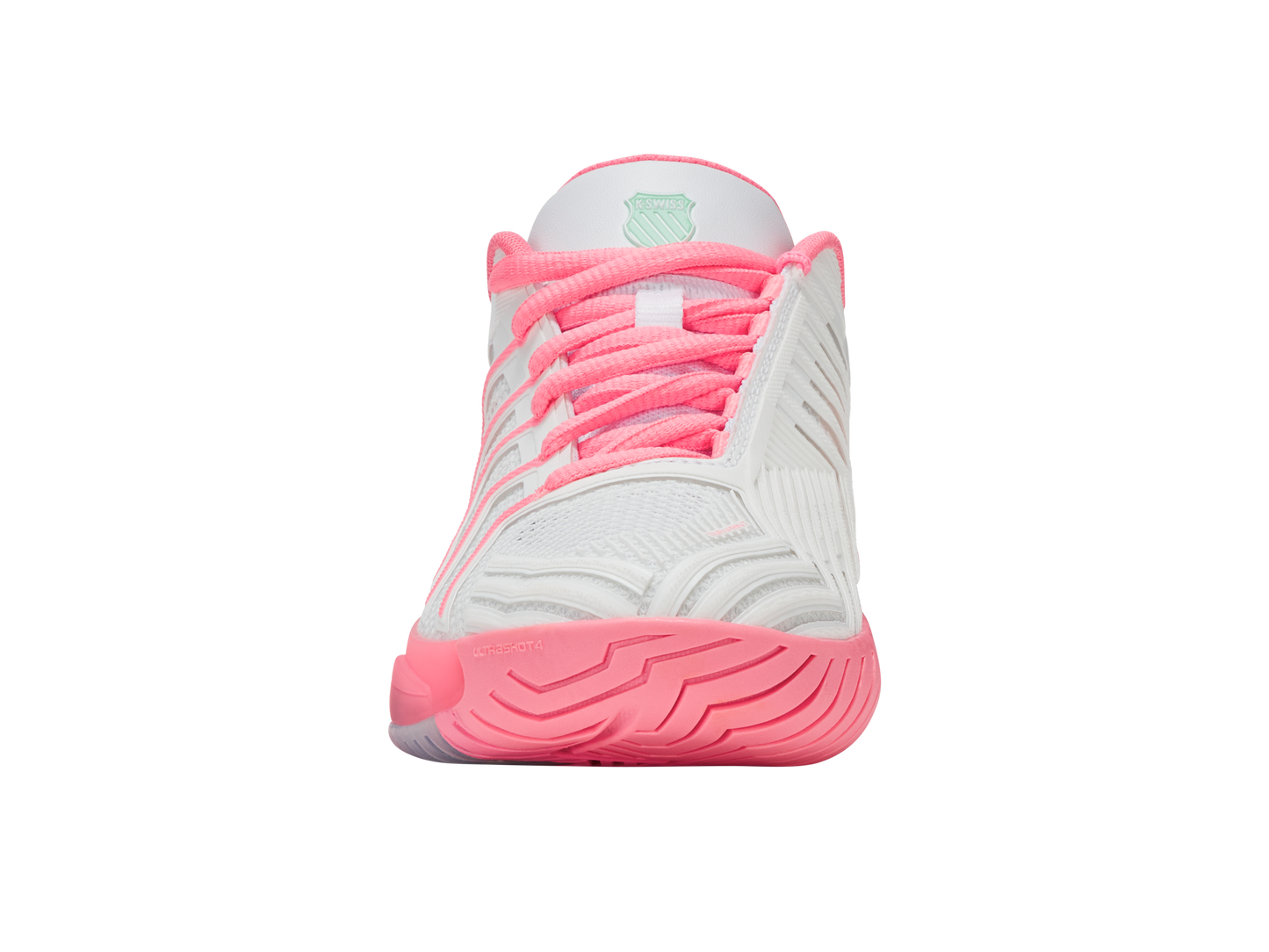 K-Swiss Women's Shoes Ultrashot 4 | White/Neon Pastel Pink/Hot Neon Pink