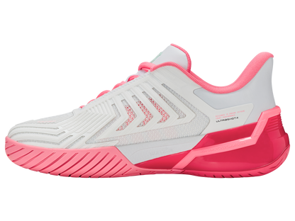 K-Swiss Women's Shoes Ultrashot 4 | White/Neon Pastel Pink/Hot Neon Pink