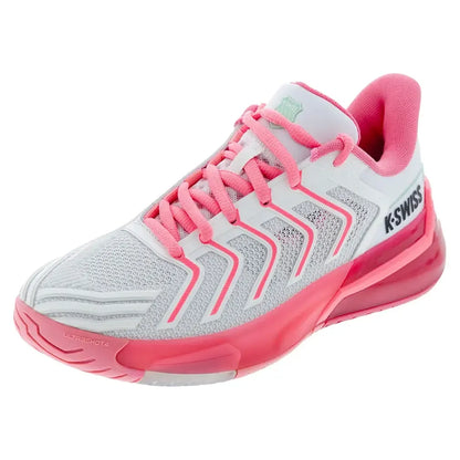 Women's Ultrashot 4 Tennis Shoes White and Neon Pastel Pink-Footwear-K-Swiss-94437-162F25copy-Tennis Express