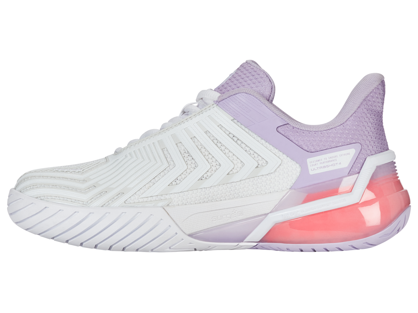 K-Swiss Women's Shoes Ultrashot 4 | White/Orchid Petal/Neon Blaze