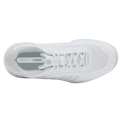Women's Hypercourt Express 3 D Width Tennis Shoes White and Dawn Blue