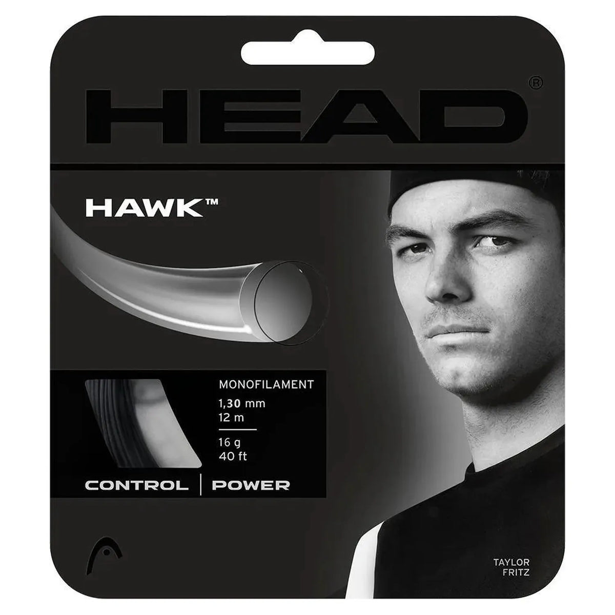 Hawk 16G Tennis String Black-Strings-Head-95418-DEFAULT-L-Tennis Express