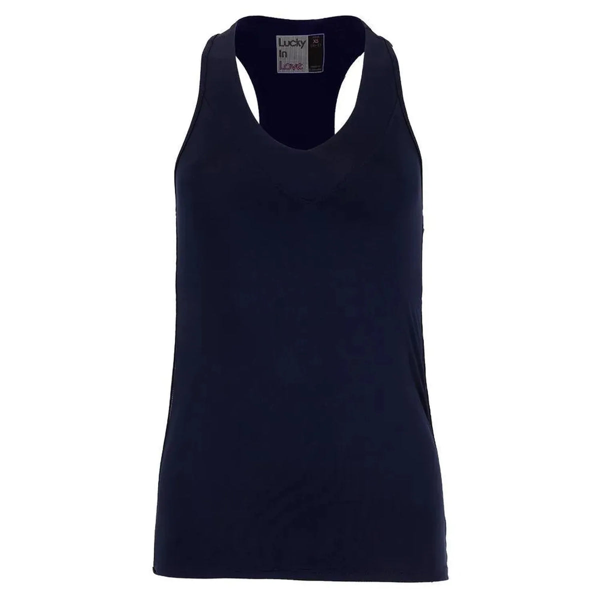 Women's V-Neck Tennis Tank with Bra-Apparel-Lucky In Love-95660-401_MIDNIGHT-L_e1740a6d-b23d-4281-babe-db39b58115ed-Tennis Express