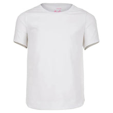 Girls' Dynamic High-Low Short Sleeve Tennis Top-Apparel-Lucky In Love-95662-110_WHITE-L-Tennis Express