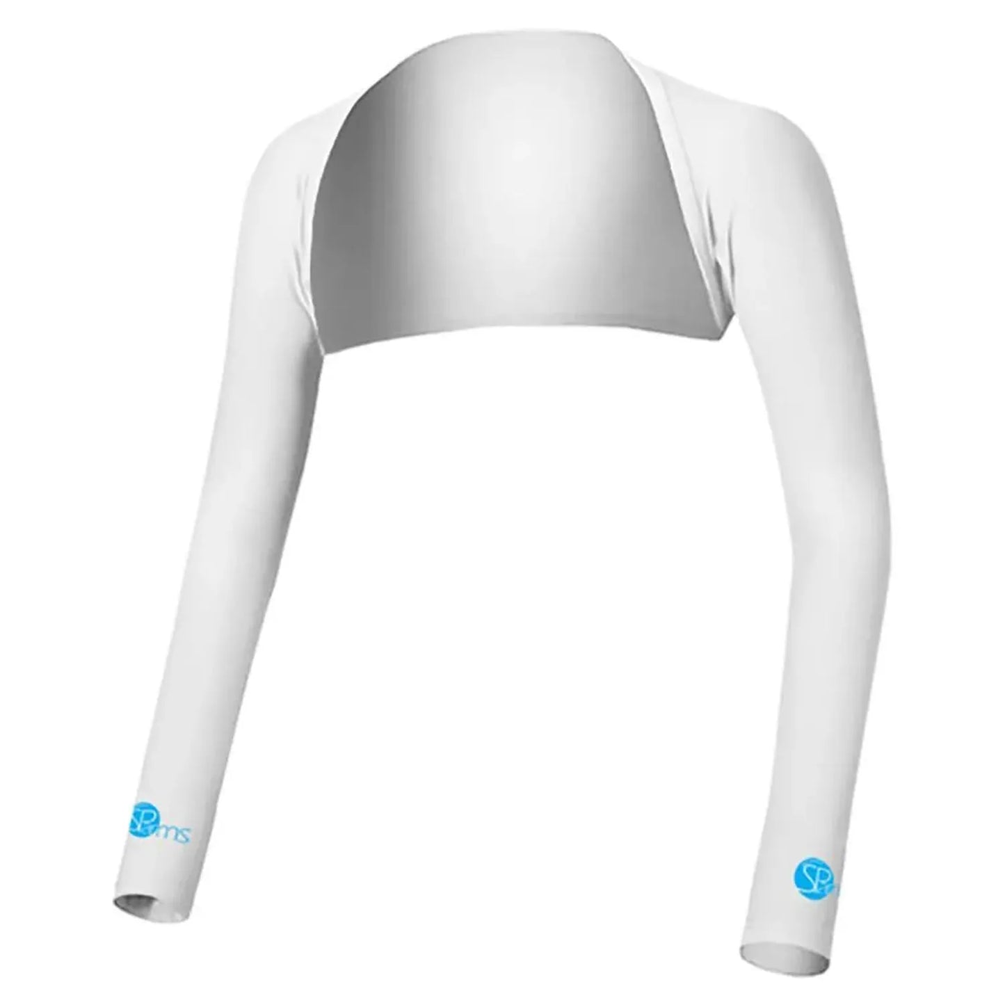 Sun Protection Shoulder Wrap Plain Logo-Accessories-Sparms-95926-WHITE-L-Tennis Express