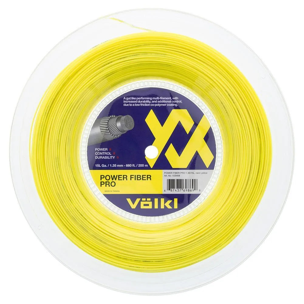 Power Fiber Pro 15L Tennis String Reel Neon Yellow-Strings-Volkl-96037-DEFAULT-L-Tennis Express