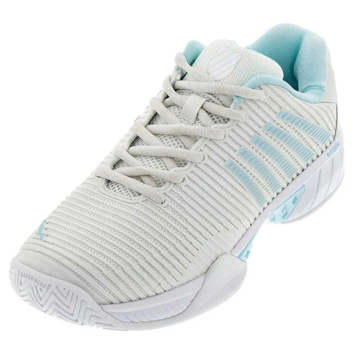 Women's Hypercourt Express 2 White and Blue Glow-Footwear-K-Swiss-96613-089S23-x-Tennis Express