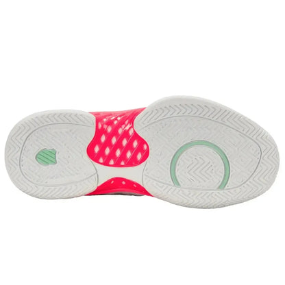 Women's Hypercourt Express 2 Tennis Shoes White and Neon Pastel Pink