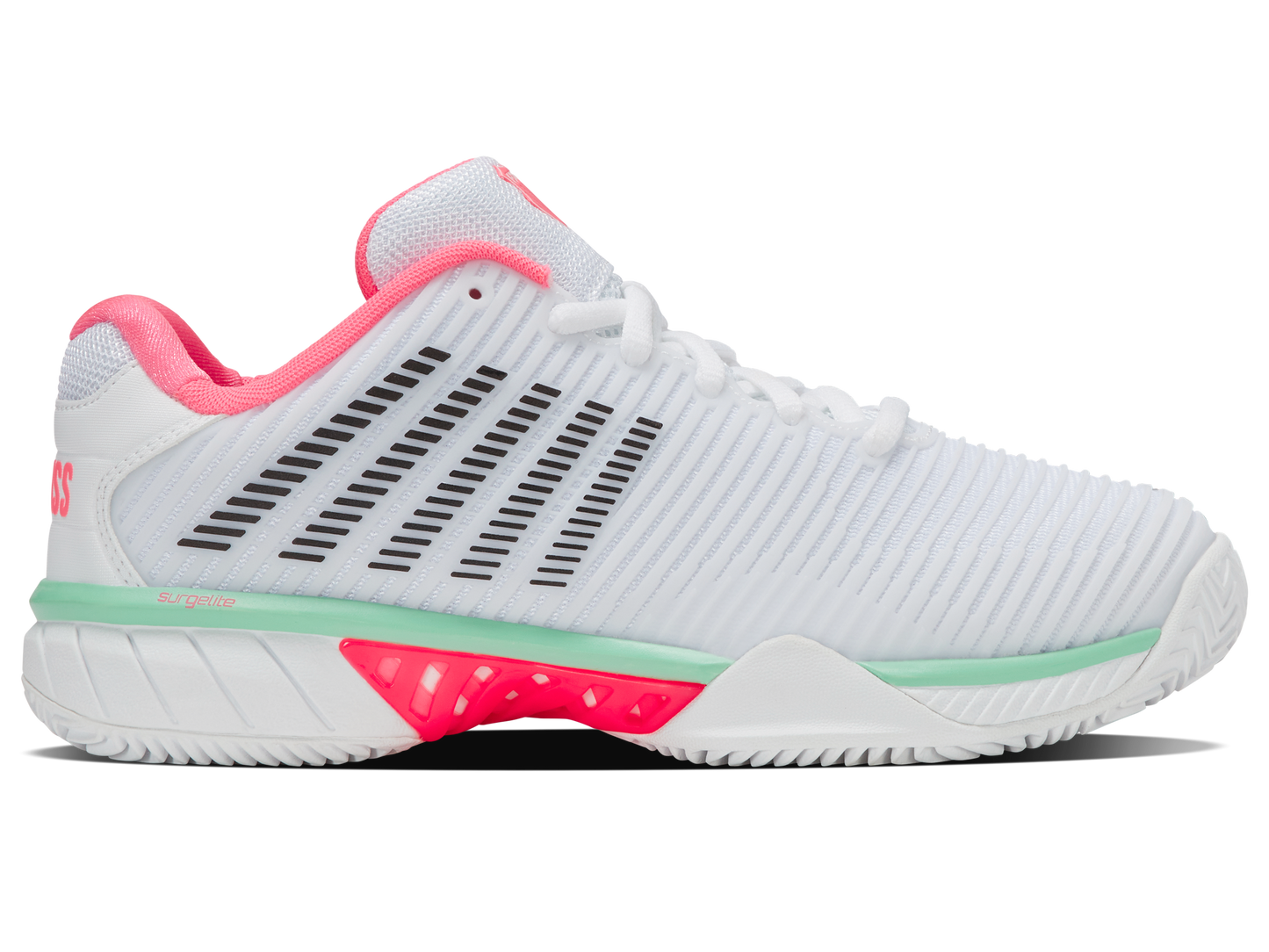 K-Swiss Women's Shoes Hypercourt Express 2 Clay | White/Neon Pastel Pink/Black