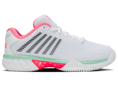 K-Swiss Women's Shoes Hypercourt Express 2 Clay | White/Neon Pastel Pink/Black
