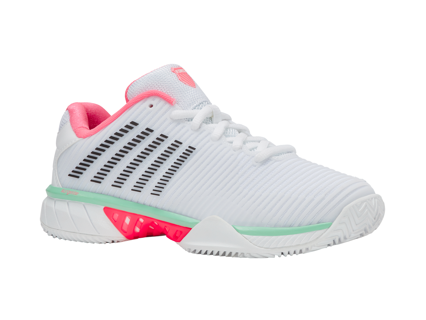 K-Swiss Women's Shoes Hypercourt Express 2 Clay | White/Neon Pastel Pink/Black