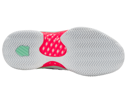 K-Swiss Women's Shoes Hypercourt Express 2 Clay | White/Neon Pastel Pink/Black
