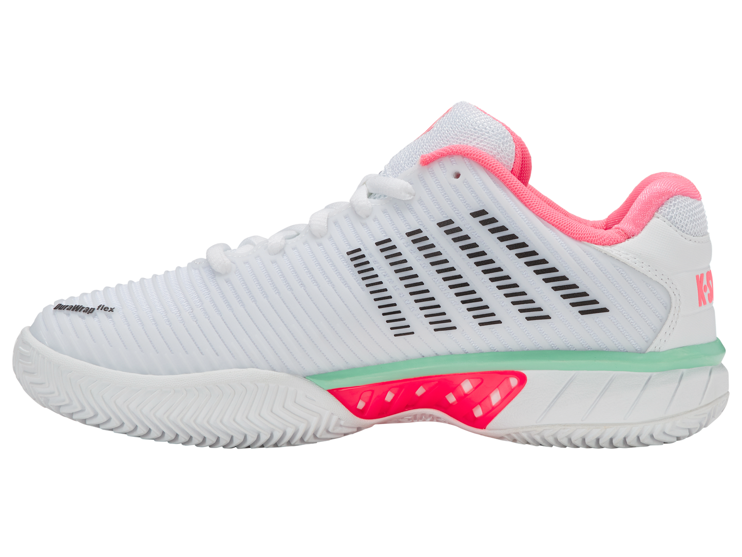 K-Swiss Women's Shoes Hypercourt Express 2 Clay | White/Neon Pastel Pink/Black