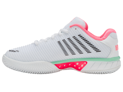 K-Swiss Women's Shoes Hypercourt Express 2 Clay | White/Neon Pastel Pink/Black