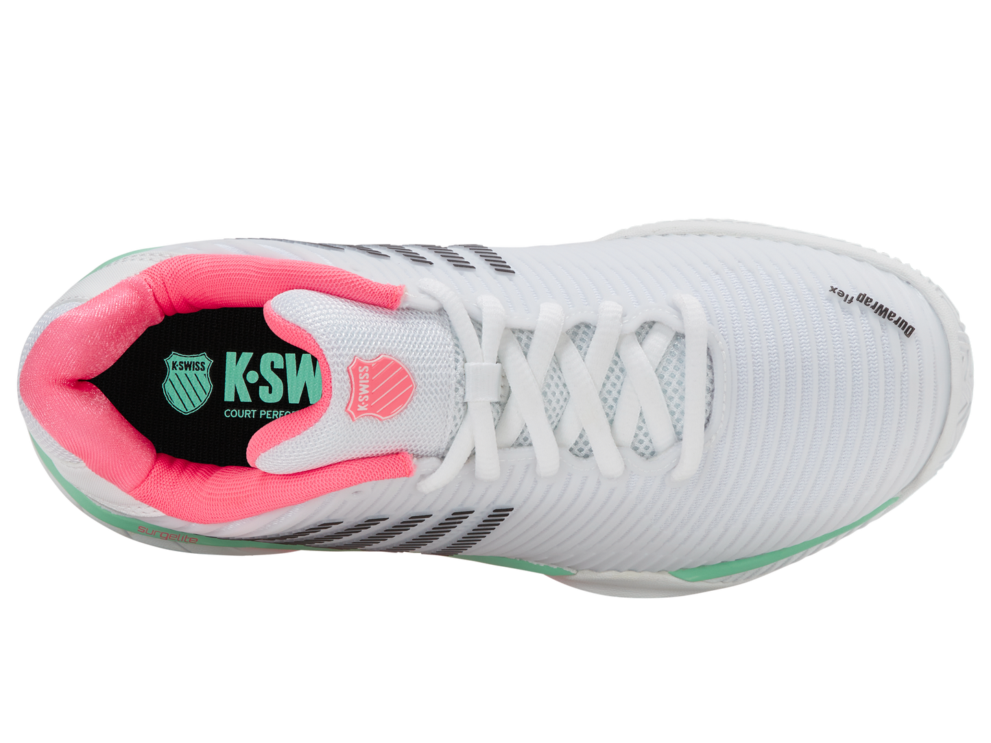 K-Swiss Women's Shoes Hypercourt Express 2 Clay | White/Neon Pastel Pink/Black