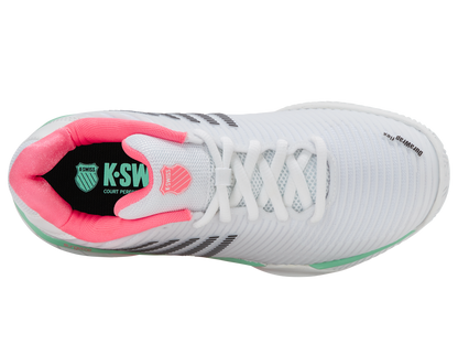 K-Swiss Women's Shoes Hypercourt Express 2 Clay | White/Neon Pastel Pink/Black