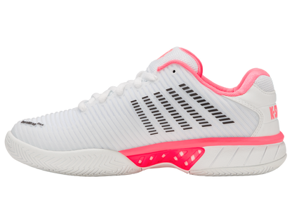 K-Swiss Women's Shoes Hypercourt Express 2-Wide | White/Neon Pastel Pink/Black