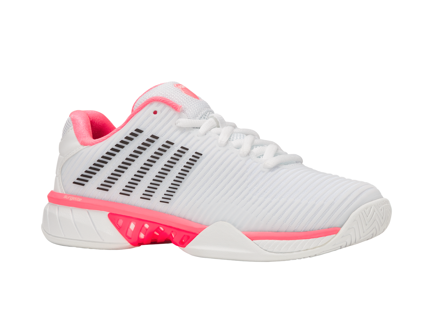 K-Swiss Women's Shoes Hypercourt Express 2-Wide | White/Neon Pastel Pink/Black