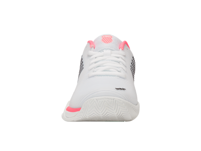 K-Swiss Women's Shoes Hypercourt Express 2-Wide | White/Neon Pastel Pink/Black